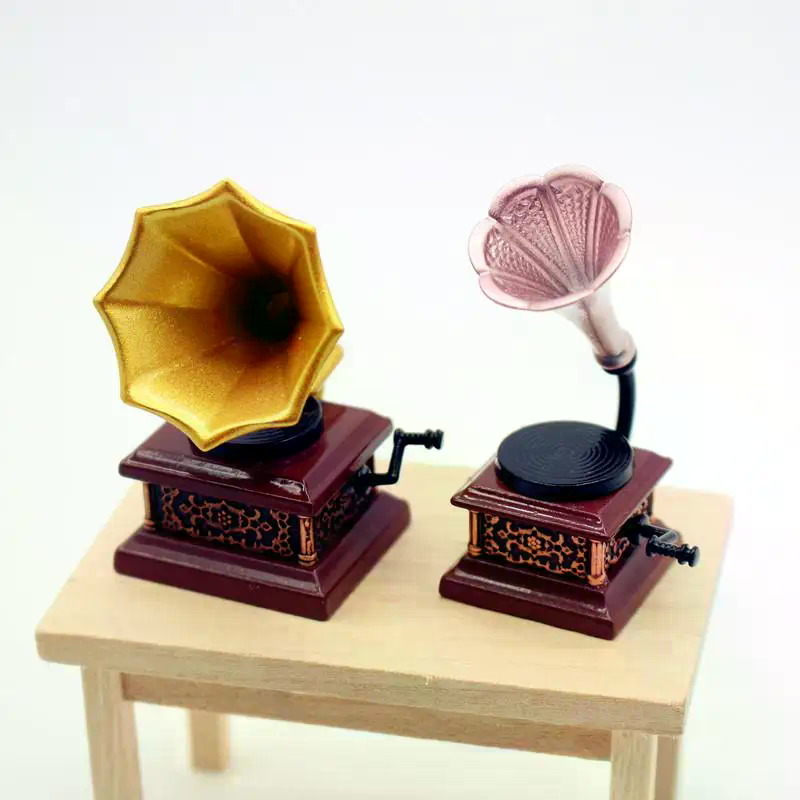 Diy Electronics Housing - Casa de muñecas, fonógrafo Vintage en