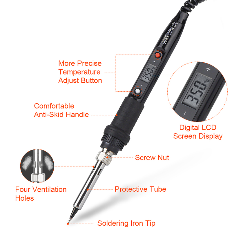 JCD 80W Kit de pistola para so - Desoldering Pump Solder reseña y precio