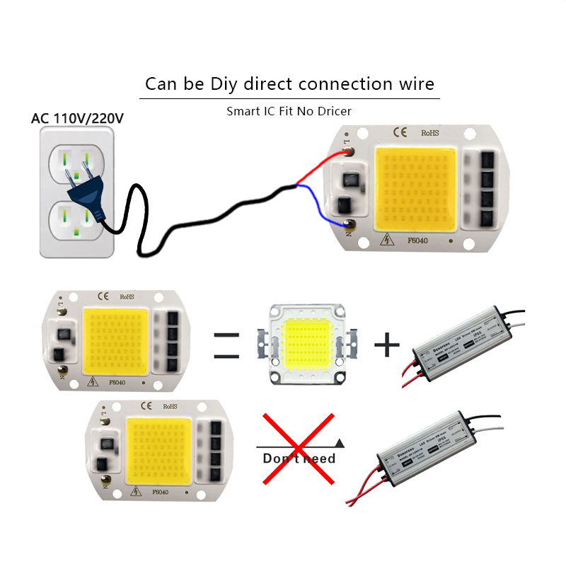 Chip de luz LED COB de 3000K,  - Diy Lamp Electronics reseña y precio
