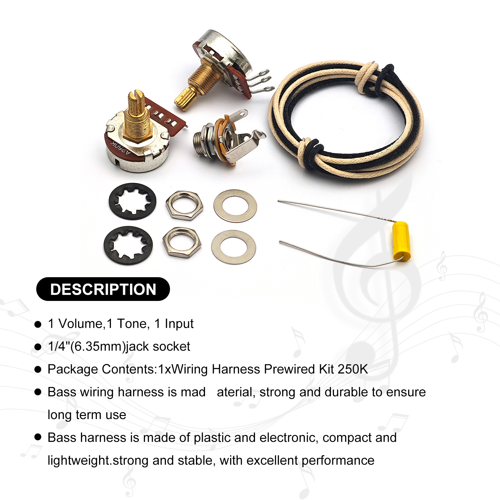 Arnés de cableado para bajo el - Diy Guitar Electronics Kit reseña y precio